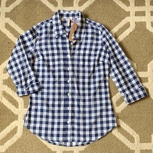 Beautiful Blue Plaid Blouse NEW WITH TAG